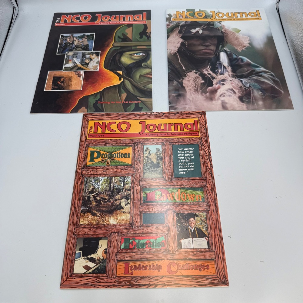 Vintage The NCO Journal Magazine Lot 1993 1994 1995 US Army Leadership 3 Issues